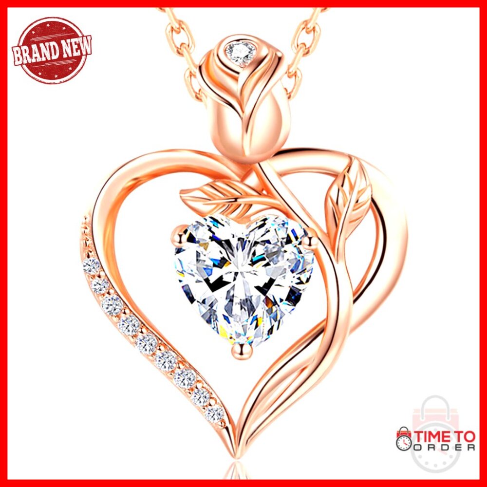 1.2ct Moissanite Heart Pendant Necklace Sterling Silver 18k Gold Plated
